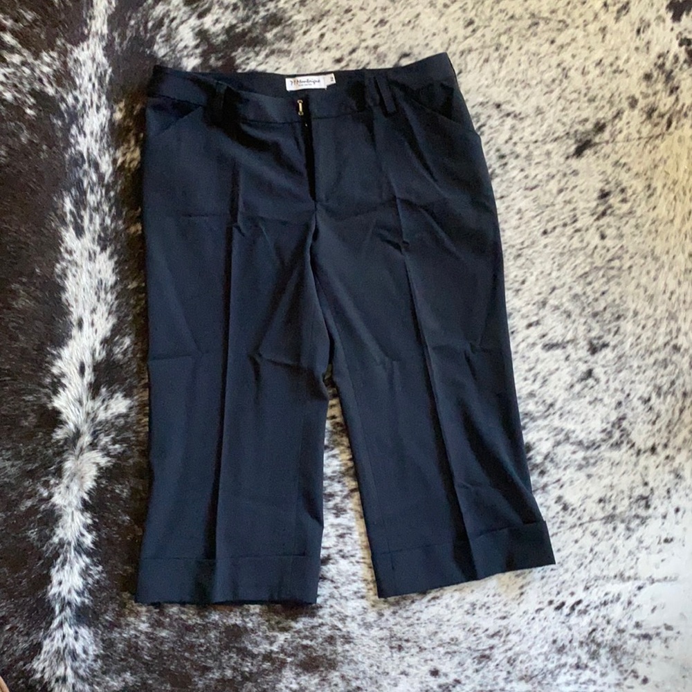 Black cuffed culottes